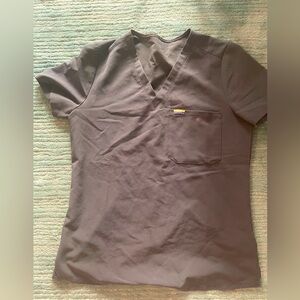 Figs Pride Charcoal Scrubs. Catarina Top. Size Small.